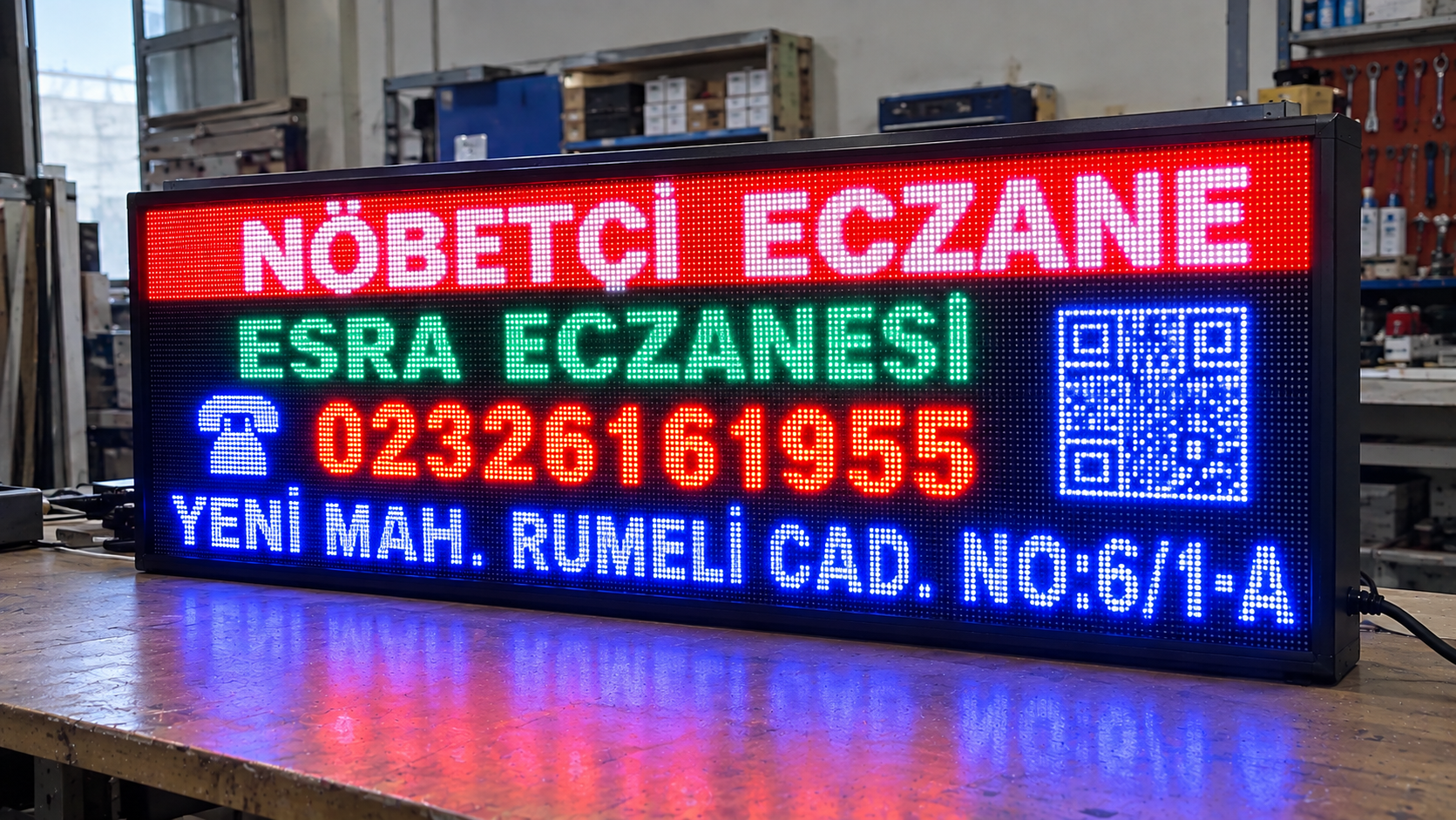 Akıllı nöbetçi eczane tabelası